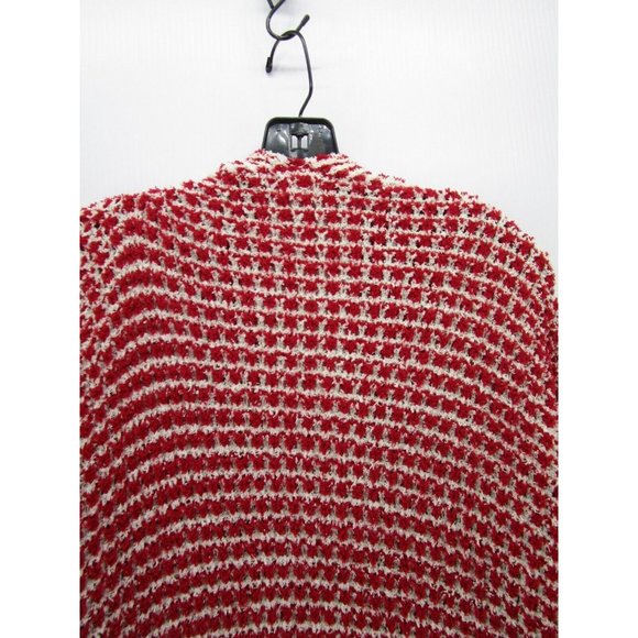 Pol Sweater Small White Open Cardigan Plaid Breathable Duster Preppy - Picture 7 of 10